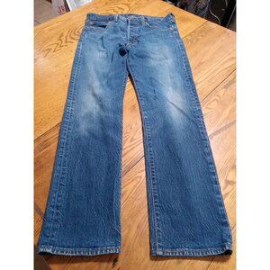 LEVI STRAUSS 501 Jeans Mens  32 X 30 BLUE  Preowned Summer STRAIGHT LEG ? Used